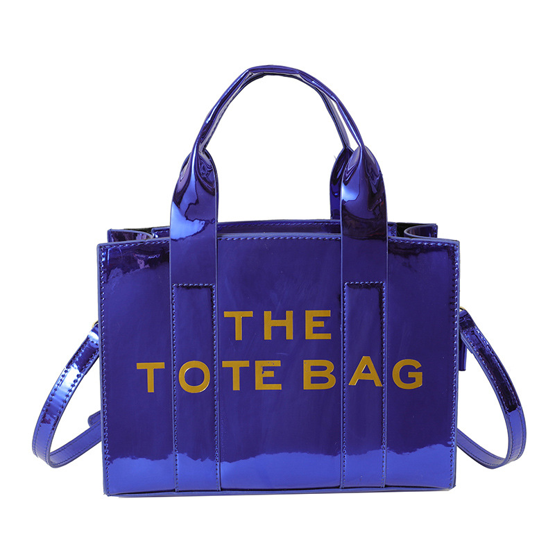Bolso de mano estilo nuevo transfronterizo para mujer 2025, bolso de hombro y bandolera de moda europea y americana de cuero charol con letras en relieve