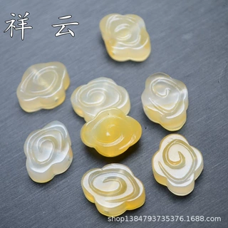 玉髓玛瑙背云16x19mm天然俏色玛瑙通孔祥云背云diy手链项链配饰