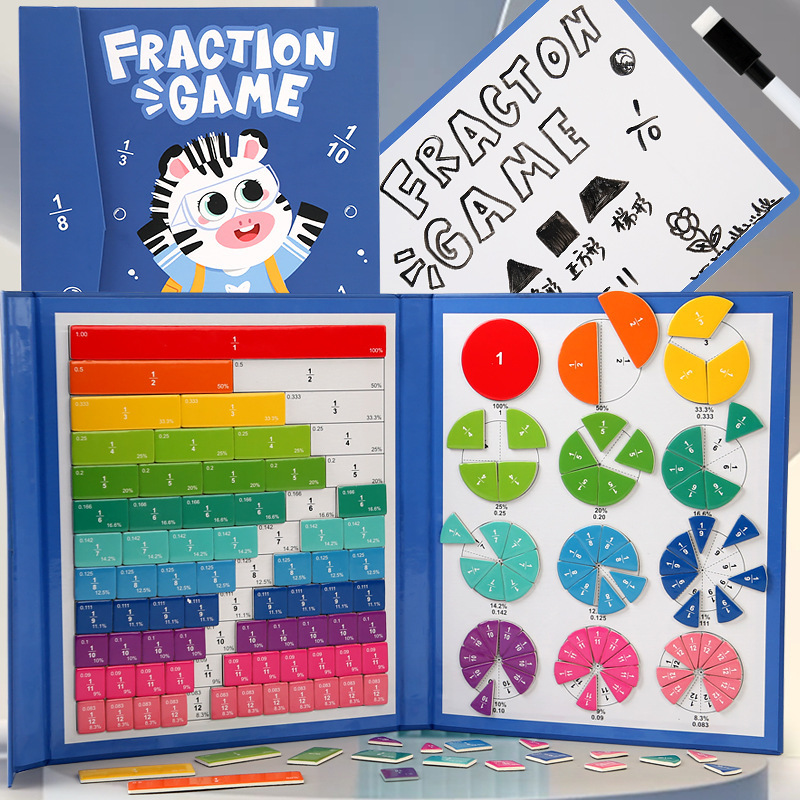 Kindergarten Math Addition and Subtraction Teaching Aids, Number Decomposition, Children's First-Grade Learning Magnetic Fraction Disk Toy, Educational