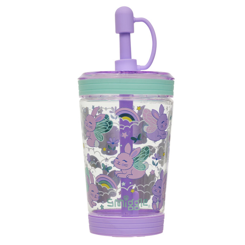 Simggle conejo hombro descompresión mochila escolar mensajero bolsa de comida taza de té con leche taza de agua bolsa de lápices retráctil