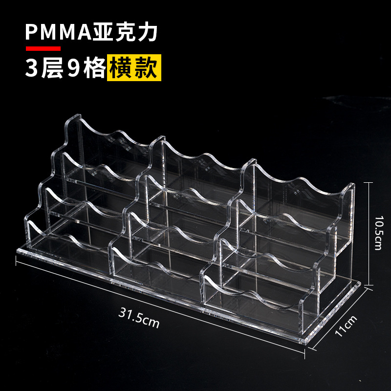 Caja de tarjetas de visita de acrílico 9 cuadrículas gruesas