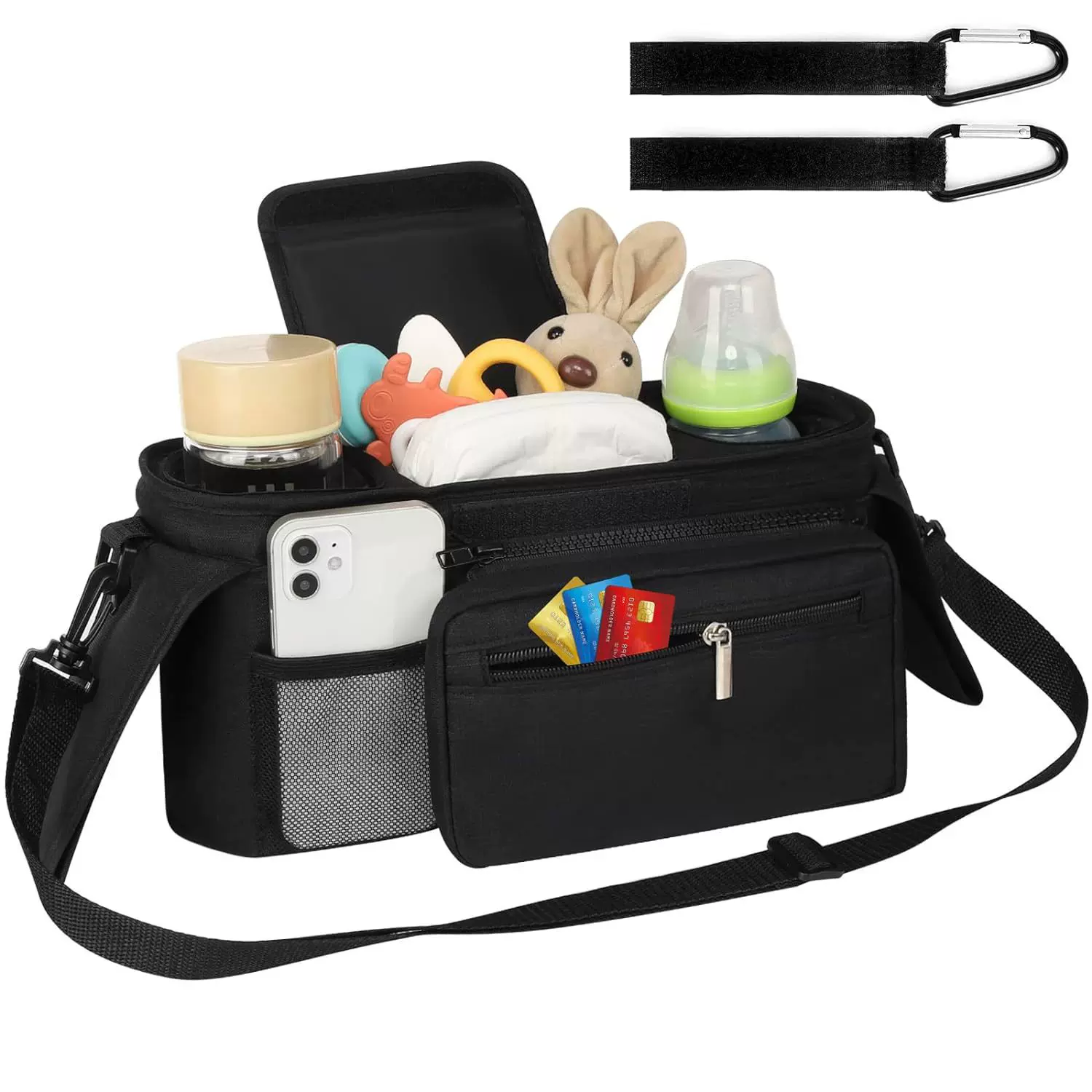 亚马逊热销婴儿推车挂包童车通用配件收纳神器斜跨手提置物妈咪包