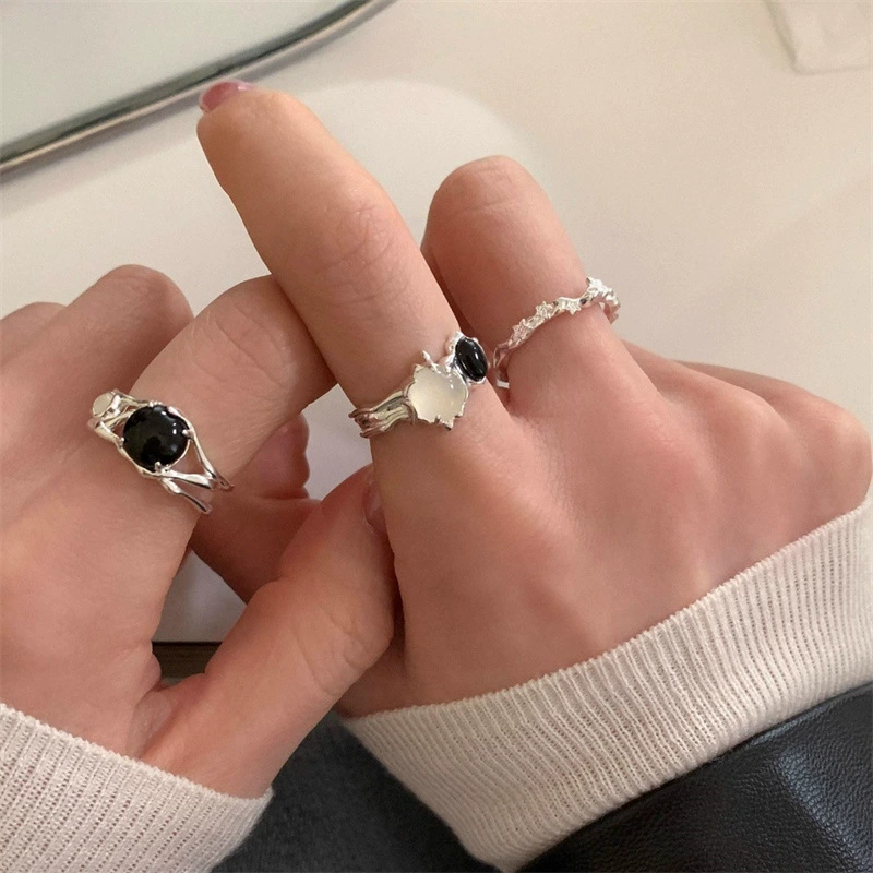 Кольцо с камнем, корейский стиль, глаз кошки, пробник серебро 925, стиль лёгкой роскоши, яркий цепляющий стиль, высокое качество, на указательный палец