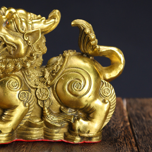 Brass Money Pixiu Copper Pixiu Ruyi Pixiu Ornament Copper Pixiu Crafts Office Ornament Gift Wholesale