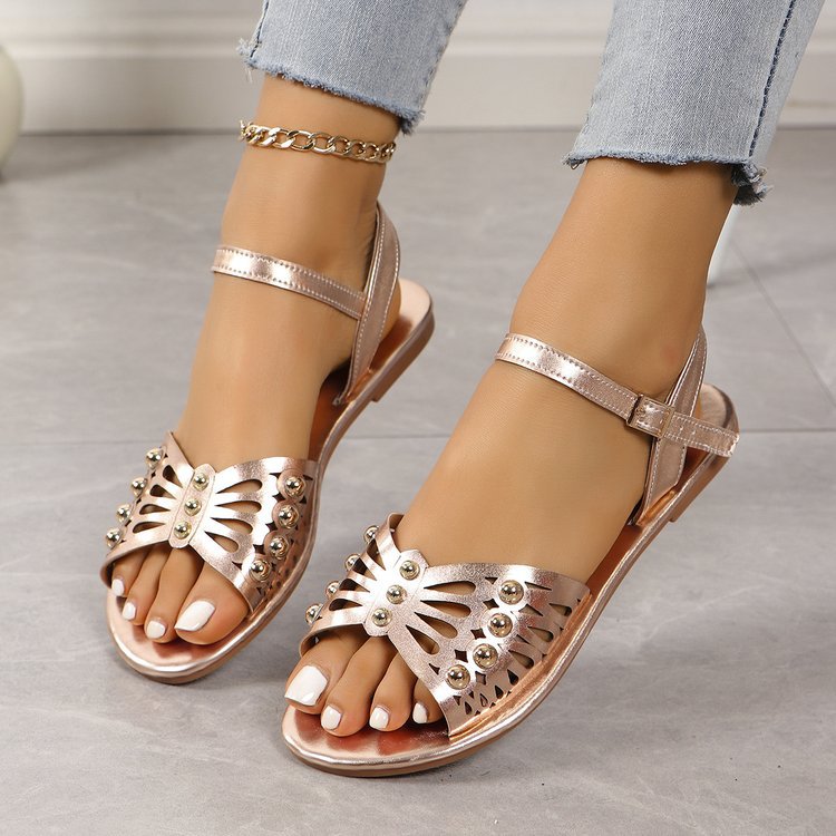 Women's Casual Solid Color Round Toe Flat Sandals display picture 5