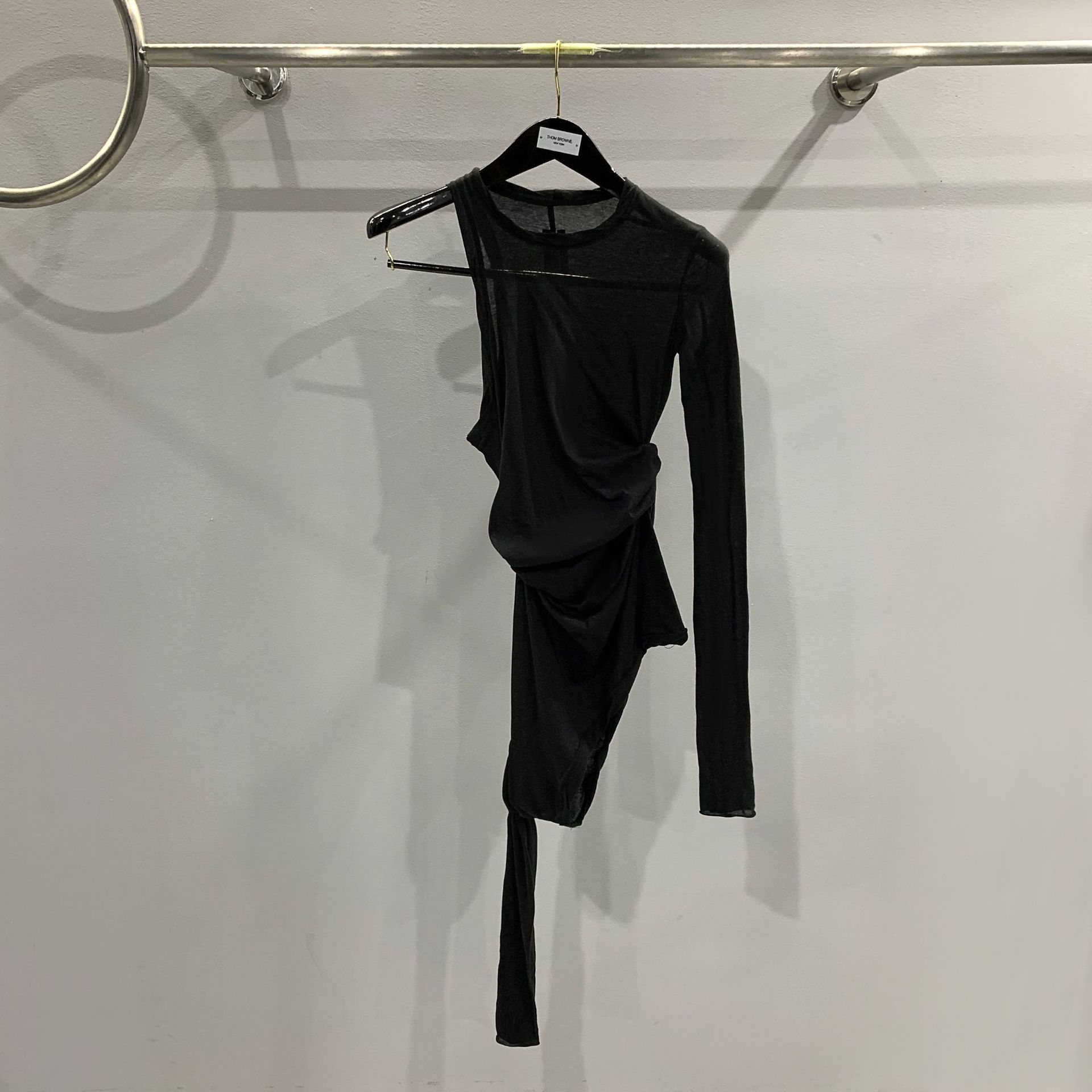 SUBHUMAN Yi Mengling de mujer de doble capa que basa la tela delgada cómoda de punto camisa de manga larga de la camiseta