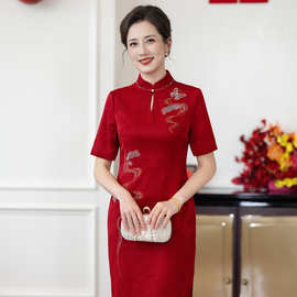 高端婚宴喜妈妈礼服2026新款年轻喜婆婆装轻奢高级感旗袍喜服夏季