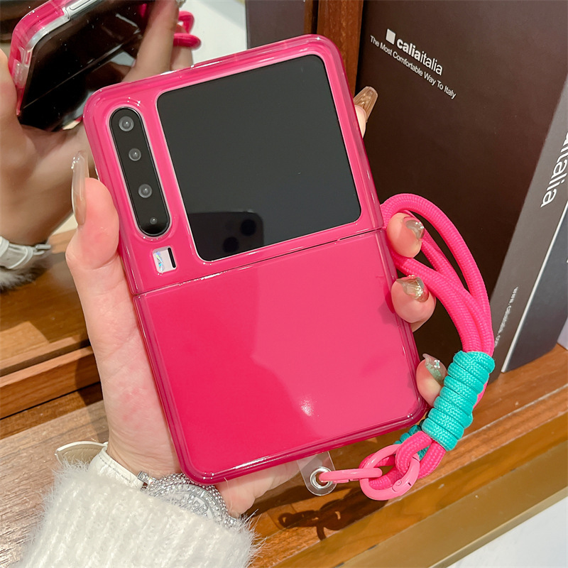 Huawei pura x 携帯電話ケースゼリー無地 purax 折りたたみスクリーンシンプルなコントラストカラーハンドロープ女性の保護カバーに適しています|undefined