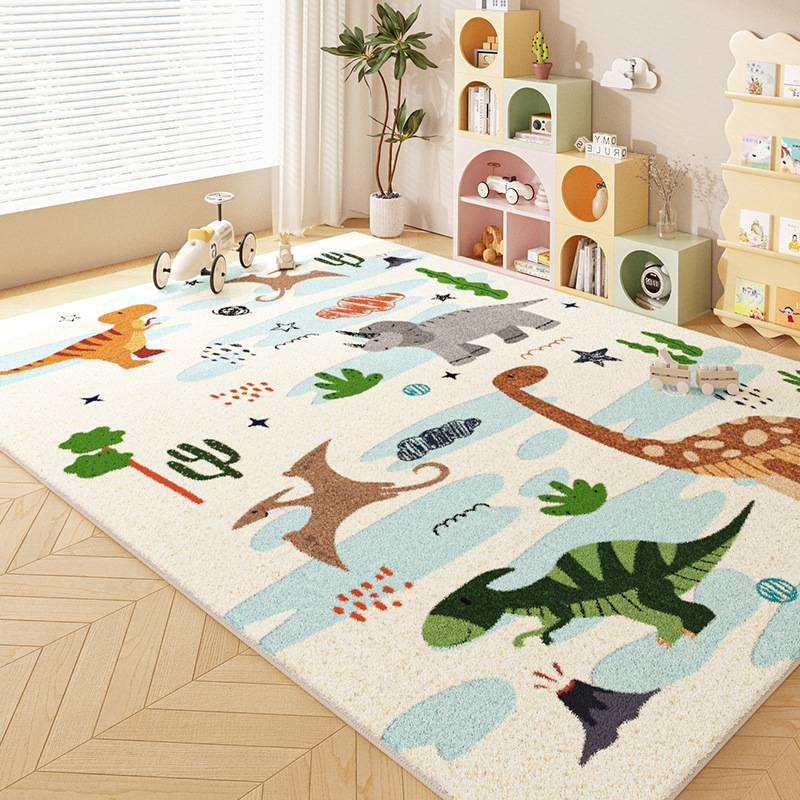 Cartoon Cute Imitation Cashmere Carpet, Soft and Easy-Care Carpet, Children's Room Cooling Crawling Blanket, Full Living Room Carpet
