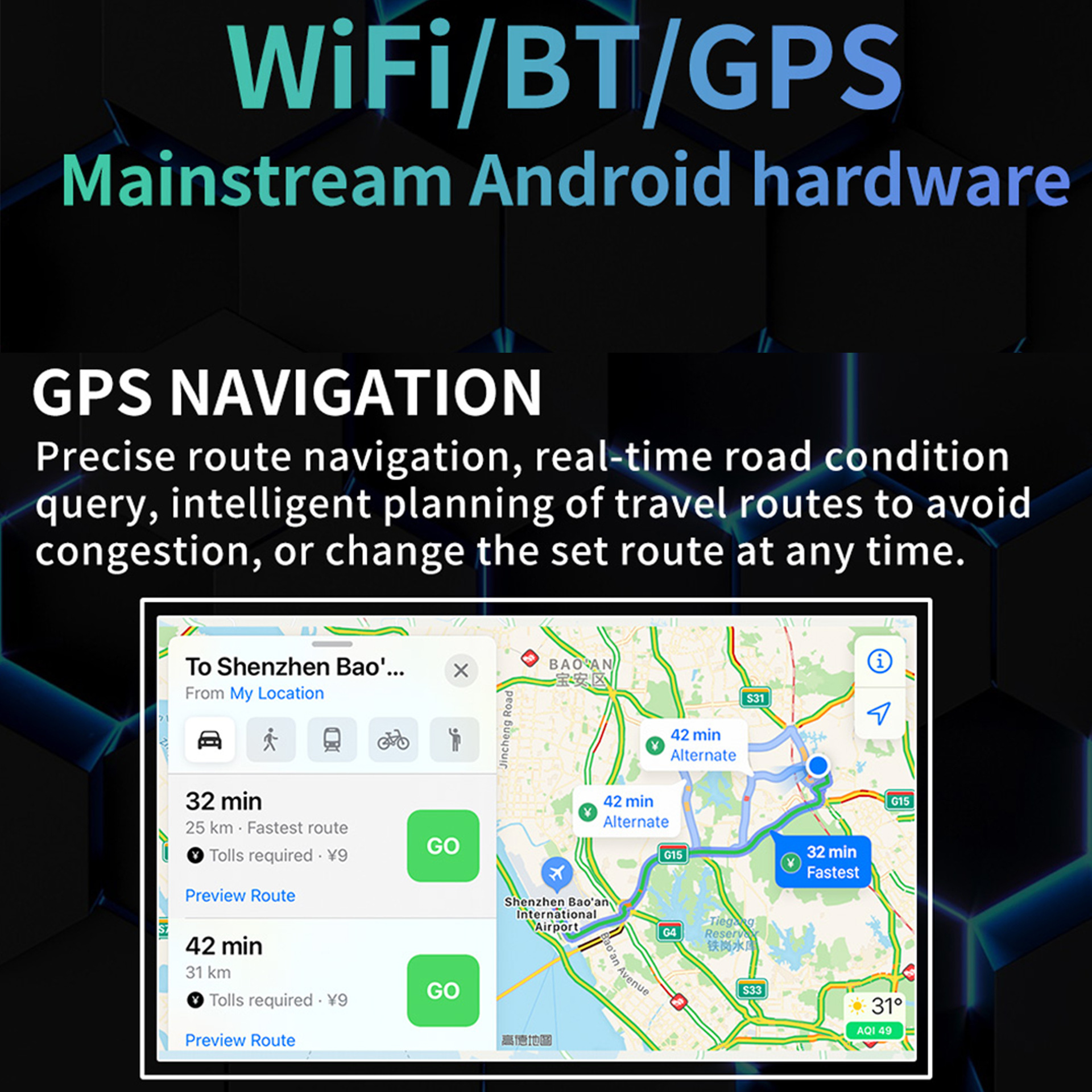 7inch Dual-Disk Car Bluetooth Mp5 Wired Android Auto Wireless Carplay Gps Navigation Suitable for Volkswagen