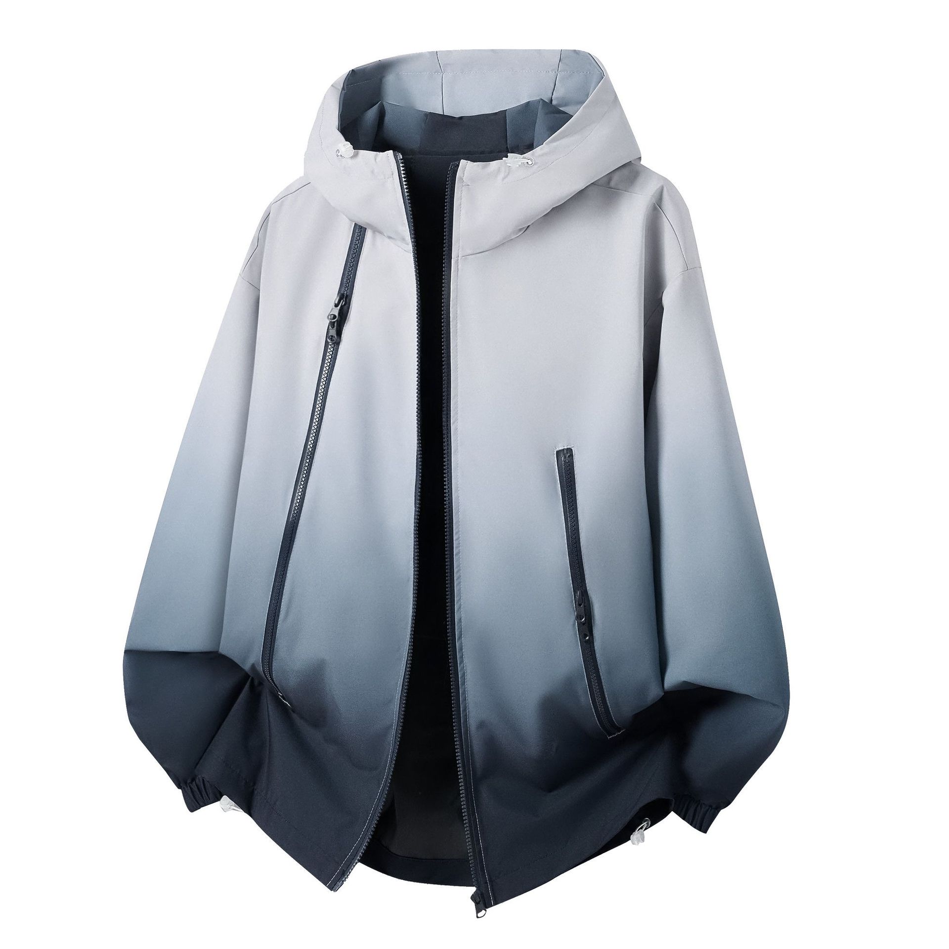 2026 New Spring/Autumn Outdoor Waterproof Windproof Gradient Hooded Jacket for Men and Women, Couple Outfit