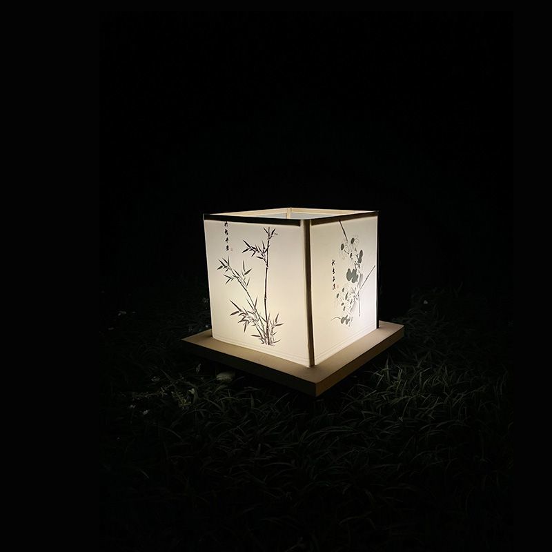 水上正方形河灯水漂灯复古河灯船春节花灯中元节中秋节庆漂流水灯
