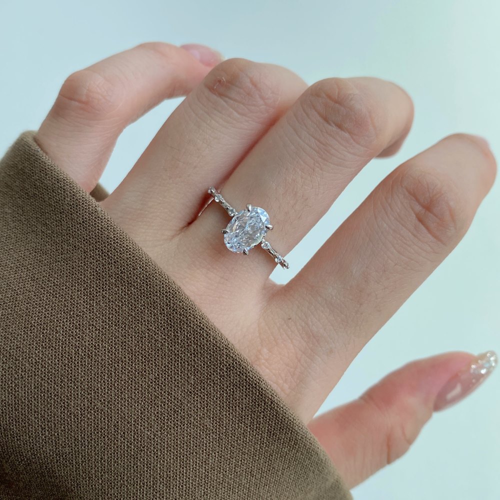 Fashion Heart Shape Sterling Silver Inlay Zircon Rings 1 Piece