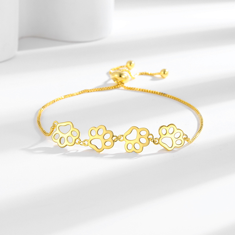 Bracciale con charm a zampa di gatto per donna regolabile_voghion.com
