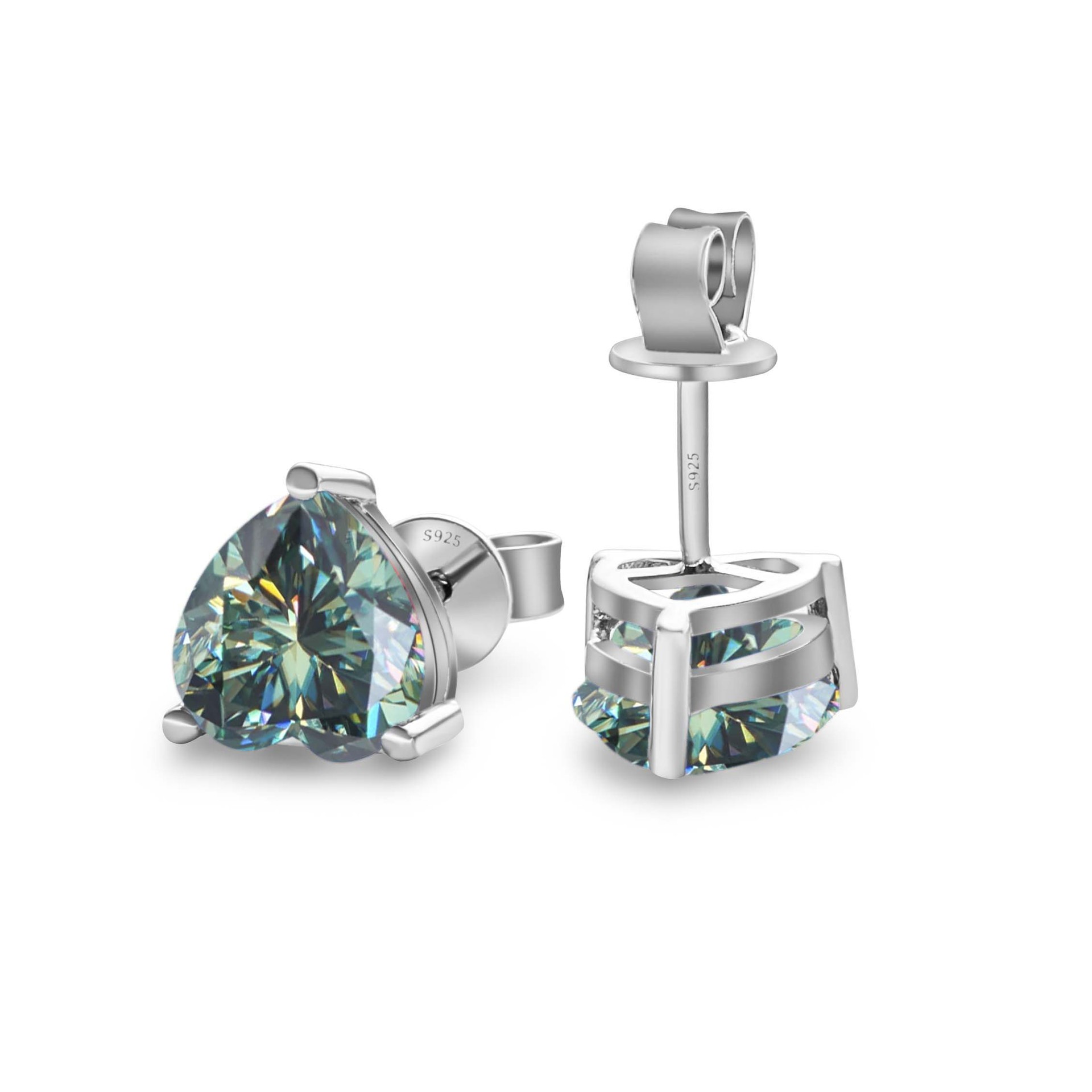 925 pendientes de plata mujeres en forma de corazón moissanita simple pendientes chapados pt950 oro para enviar a la novia mejor amiga fábrica de regalos al por mayor