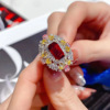 Advanced brand universal ring with stone, high-quality style, with gem, internet celebrity, city style, wholesale