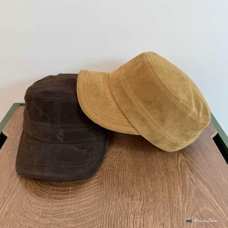 High-Quality Autumn and Winter Flat-Top Suede Navy Hat, Slim and Versatile, Equestrian Hat, Simple and Fashionable Newsboy Hat High-Quality Autumn and Winter Flat-Top Suede Navy Hat, Slim and Versatile, Equestrian Hat, Simple and Fashionable Newsboy Hat