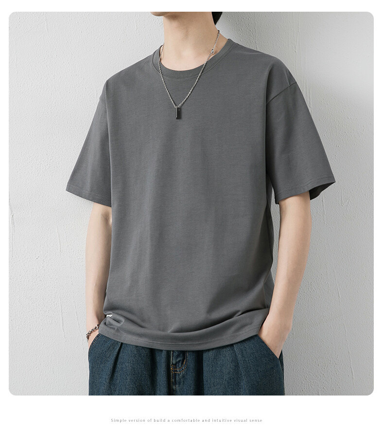 Tallas grandes algodón manga corta camiseta hombre verano 2022 nuevo harbourwind media manga cuerpo hombre color sólido hielo seda cuerpo hombre T pic 11