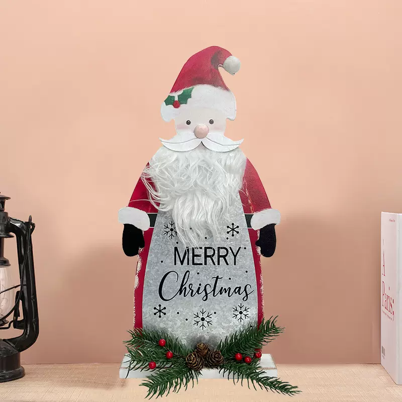 圣诞节木制品摆件圣诞老人节日布置家居装饰品创意木质工艺品定制