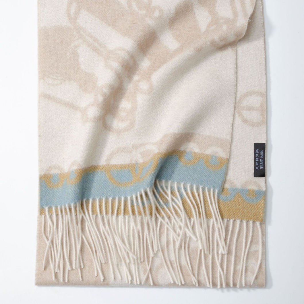 Bufanda de cachemira pura al por mayor directamente de fábrica de Mongolia Interior, modelo nuevo 2024, con diseño jacquard de ondas de agua para otoño e invierno, estilo grueso para mujer.