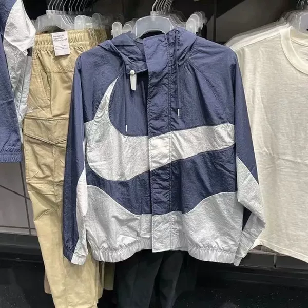 2026 Early Spring New Sports Color-Blocked Jacket Loose Hooded Sportswear Casual Jacket Men's Lightweight and Comfortable Top