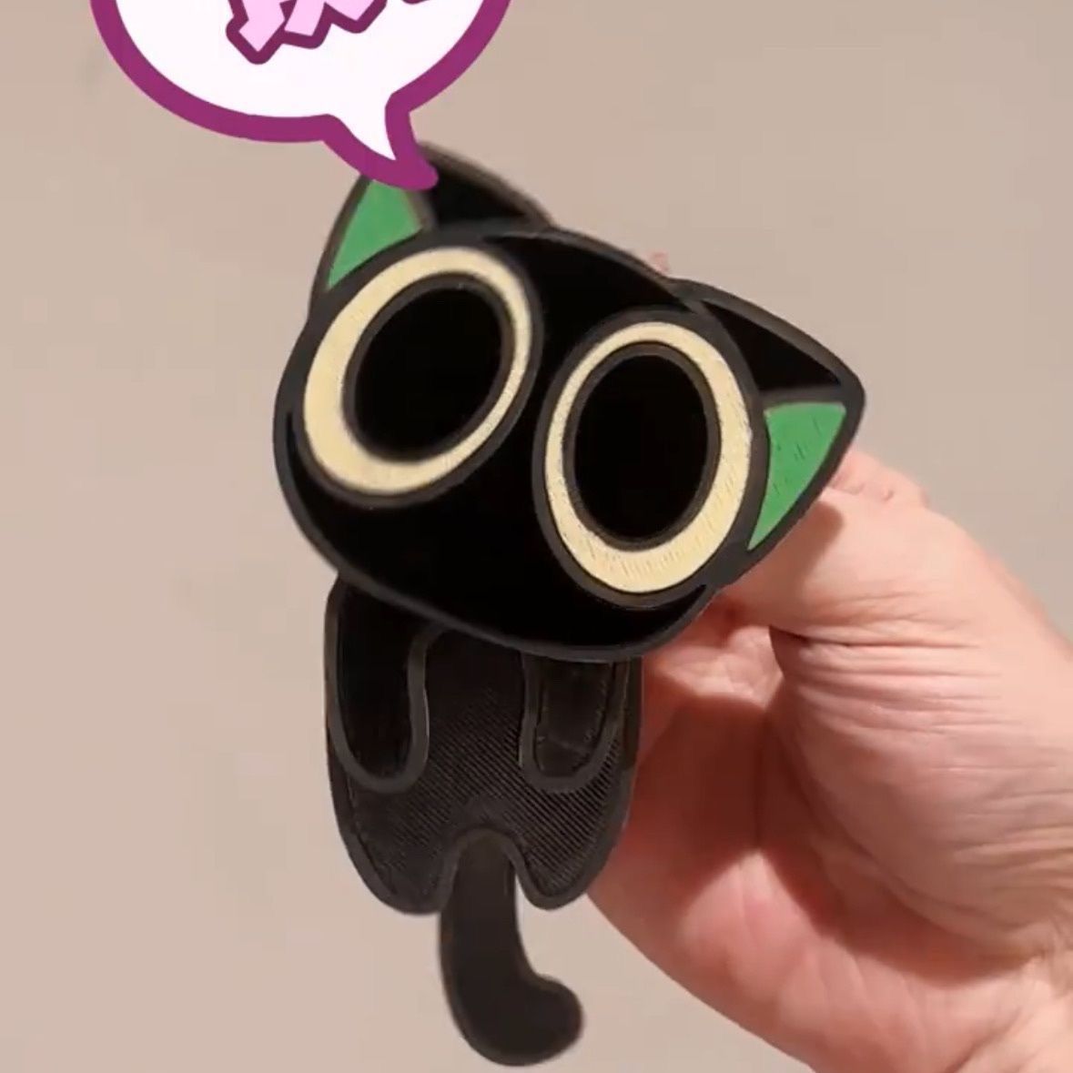 검은 고양이 아크릴 키링 열쇠고리 가방 장식