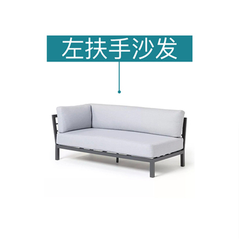 Nórdico al aire libre de aleación de aluminio sofá patio al aire libre vino muebles al aire libre sofá teca sofá jardín Silla de ratán