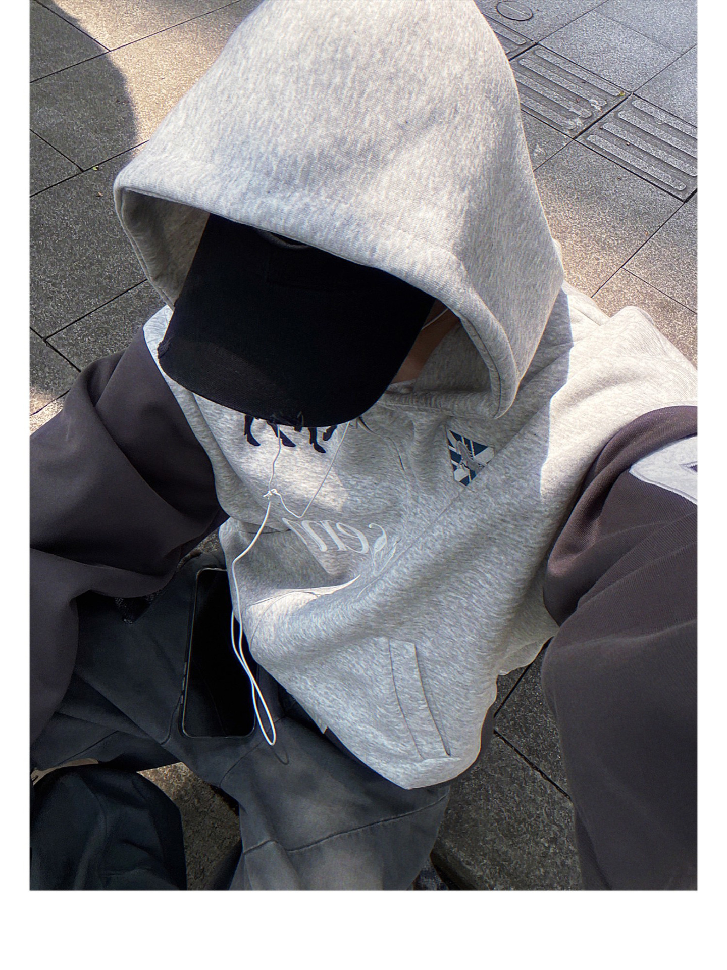 Men's Clothing Unisex Street Style Hooded Cardigan Raglan Sleeve Patchwork Embroidered Loose Casual Top Trendy Versatile Jacket Sweatshirt_viptrois.com
