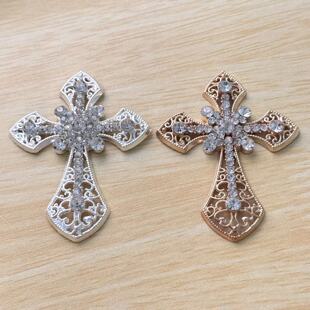 New creative alloy cross Diamond diy mobile phone shell beauty bag jewelry accessories jewelry material