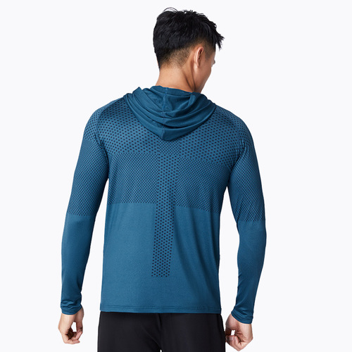 Autumn and winter outdoor fitness running men's basketball football base shirt cationic hooded sweatshirt men's sports long sleeves