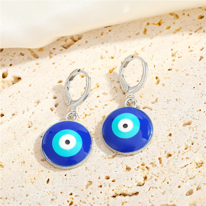 Nueva Joyería Ojos Azul Oscuro Creativo Ojo Turco Pendientes Clavícula Cadena display picture 4