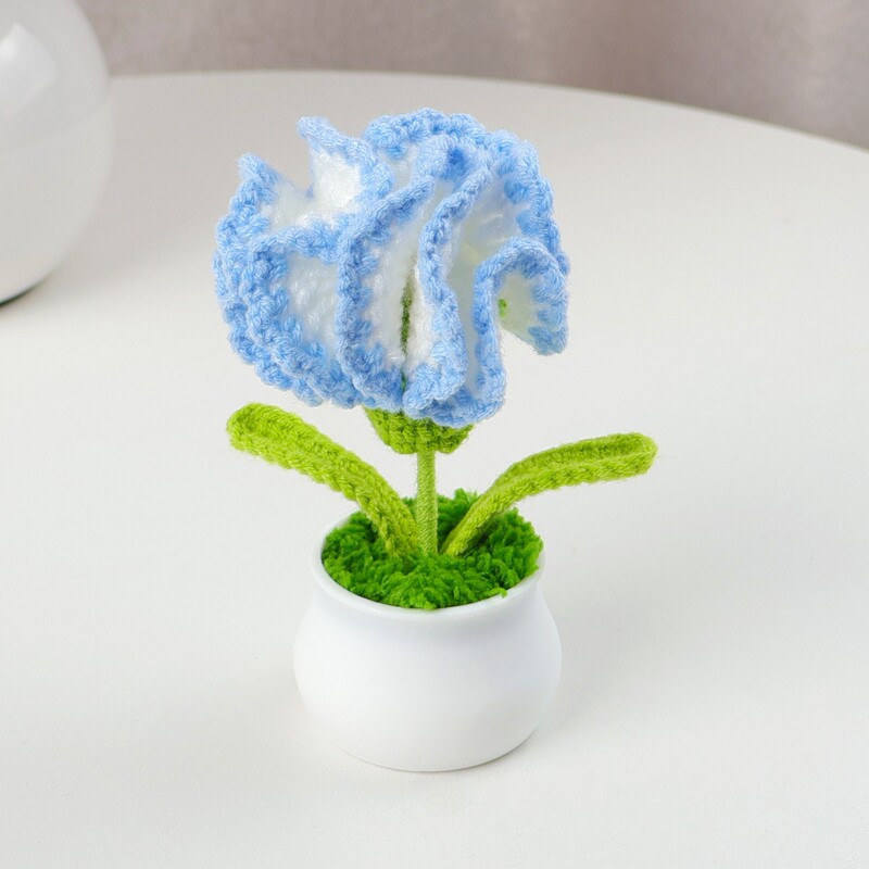 完成したウールひまわり鉢植えスズラン造花チューリップデスクトップ装飾品バレンタインデー教師クラスメートギフト|undefined