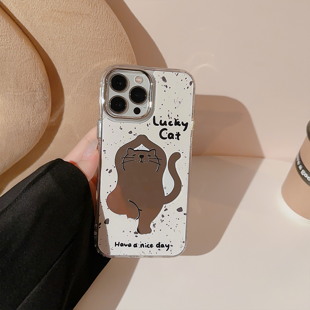 Protective Phone Case For Iphone With Yoga Cat Cartoon Design_voghion.com
