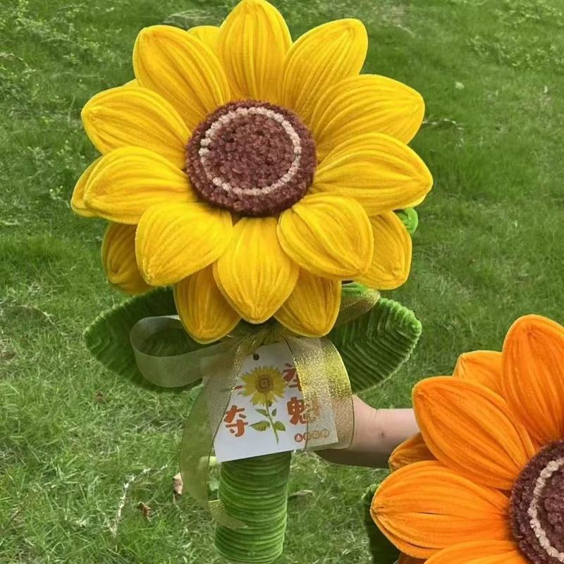 巨大ひまわりツイストDIY花束手作り素材パックが一気に優勝！教師の日の花編み|undefined