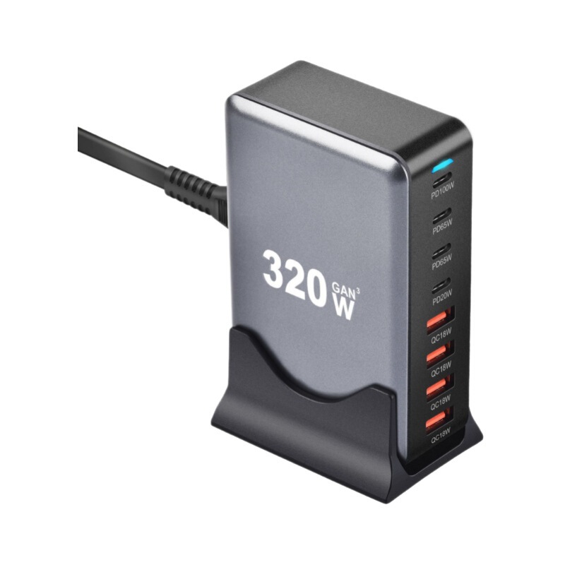 320W窒化ガリウムデスクトップ充電器クロスボーダー8ポートPD高速充電アダプタ多機能マルチポートデスクトップ充電ステーション|undefined