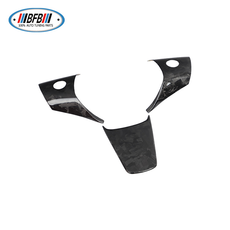 100% Real Carbon Fiber Steering Wheel Cover Sticker - For Tesla Model Y 3 - Carbon Fiber Steering Wheel Cover 3-Piece
