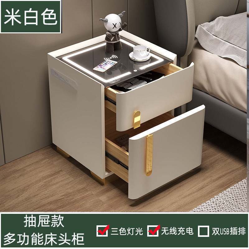 保险柜家用一体智能新款床头柜实木卧室收纳多功能柜简约现代隐形|undefined