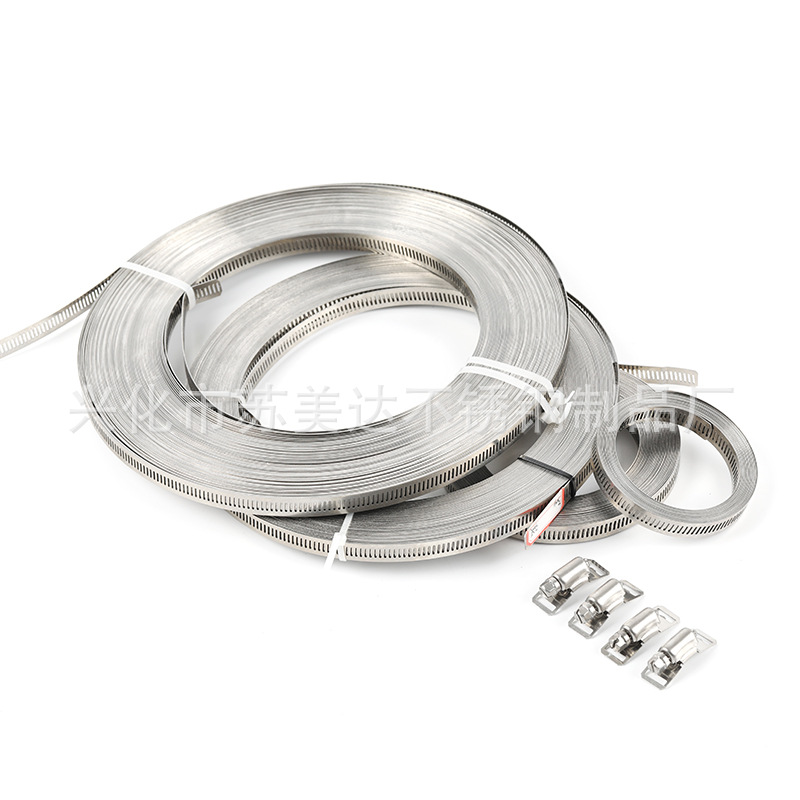 Abrazadera de abrazadera de manguera americana casera de acero inoxidable 304 abrazadera de tubo grande a través del agujero correa de acero placa de abrazadera de tubo correa de unión