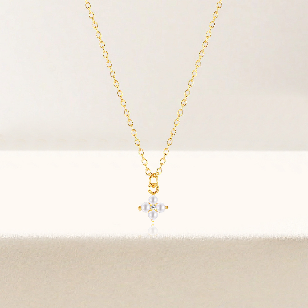 Women's Gender 1 Piece 1 Set 925 Sterling Silver Four Leaf Clover Cable Chain Bracelets Necklace