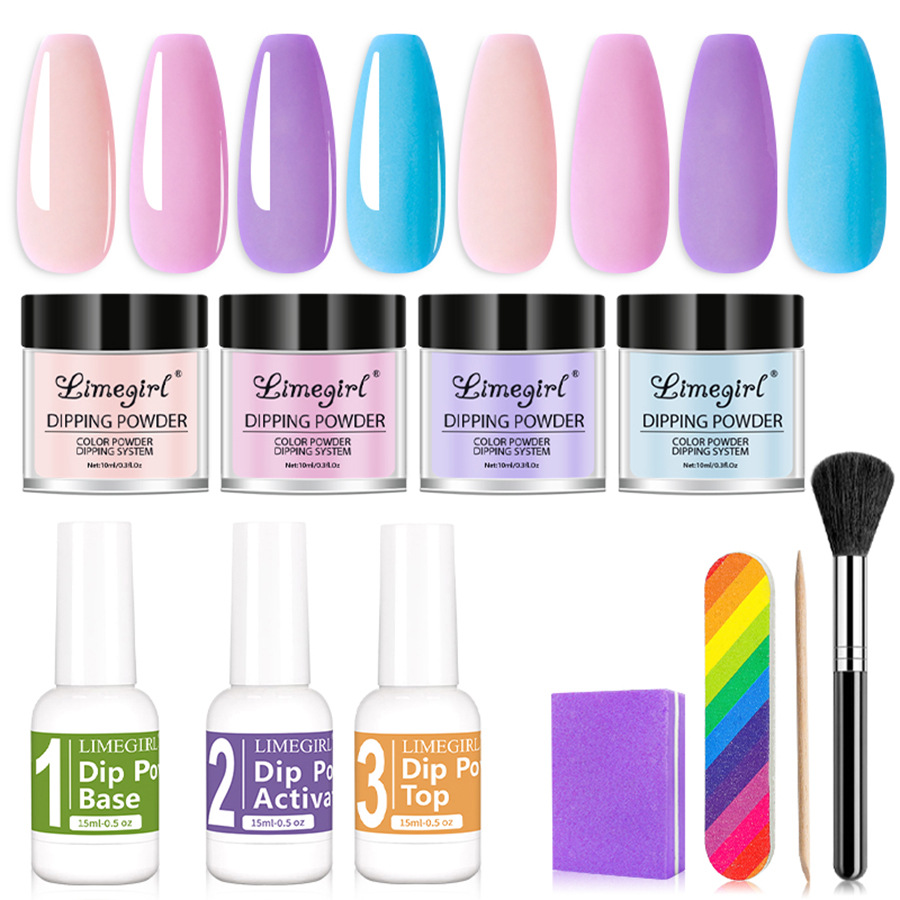 Traje de polvo DP de uñas transfronterizo Infiltración de Arte de uñas Traje de polvo Dip Powder Kit de uñas Polvo de Arte de uñas