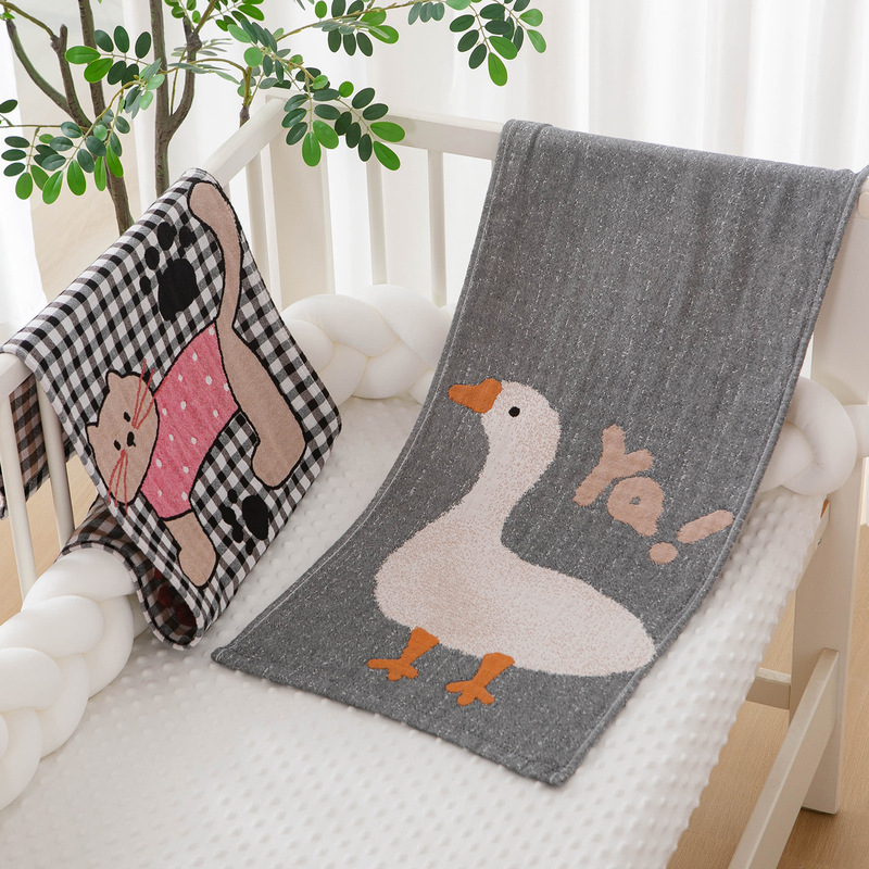 Pure Cotton Gauze Towel 34X75Cm Four-Layer Cartoon Adult Cotton Absorbent Bath Face Wash Household Class a Towel