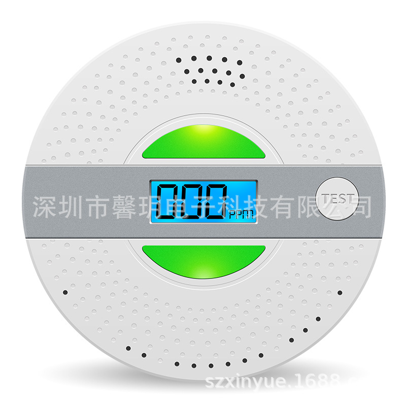 Nuevo detector compuesto de monóxido de carbono de humo de Amazon de comercio electrónico transfronterizo detector de CO de humo dos en uno