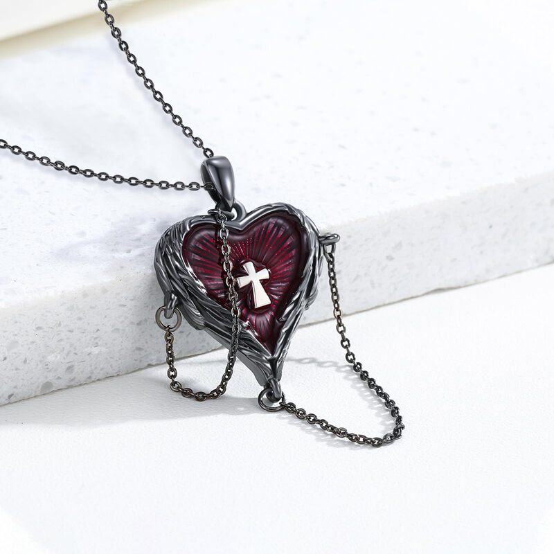 European and American Gothic Dark Wind Necklace Love Clavicle Chain Cross Feather Wings Embrace Heart Creative Pendant European and American Gothic Dark Wind Necklace Love Clavicle Chain Cross Feather Wings Embrace Heart Creative Pendant