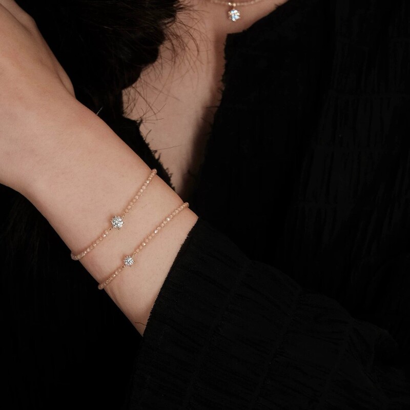 Yuanyou Zircon Moissanite Bracelet All-match Exquisite Elegant New Spring and Summer Niche Exquisite Light Luxury Beaded Bracelet