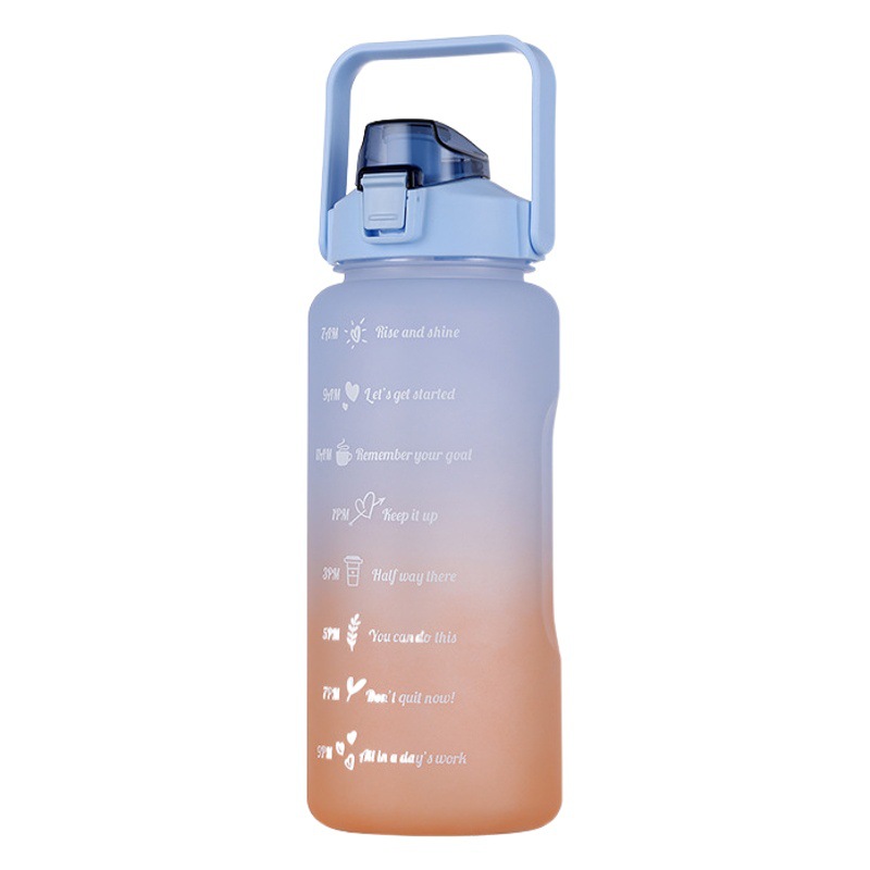 Taza de plástico al aire libre de gran capacidad transfronteriza para niñas fitness deportes paja hervidor estudiante portátil pareja taza