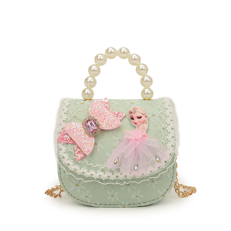 Nuevo bolso para niños de estilo extranjero, bolso de regazo de sequilla de niña, bolso de perla coreano, bolso de cambio de niña