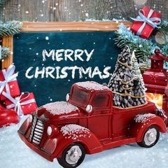 国境を越えた新しいクリスマス自動車カート赤いクリスマスツリーledランプ樹脂家庭装飾品祝日プレゼント