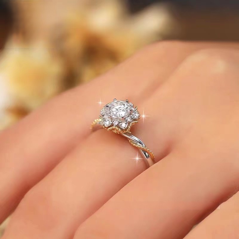 GRA Certificate Certification 15, 9 Ring Size 1.0ct 925 Sterling Silver Moissanite High Carbon Diamond Geometric Rings Moissanite Rings GRA Certificate