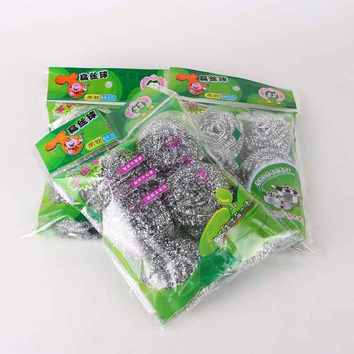 Factory direct supply of kitchen cleaning non-stainless steel cleaning balls, dishwashing pot brushes, 6-pack steel wire balls, large size