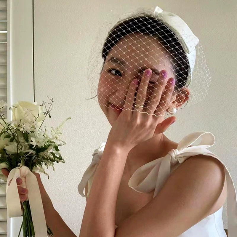 Headband with bow, retro hair accessory for bride, internet celebrity